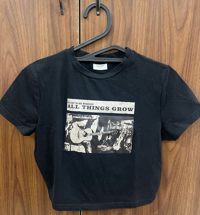 Black "All Things Grow" Graphic Tee