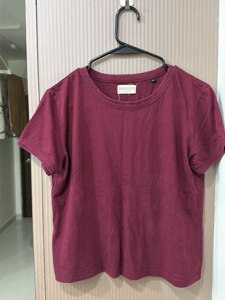 Maroon Cotton T-Shirt