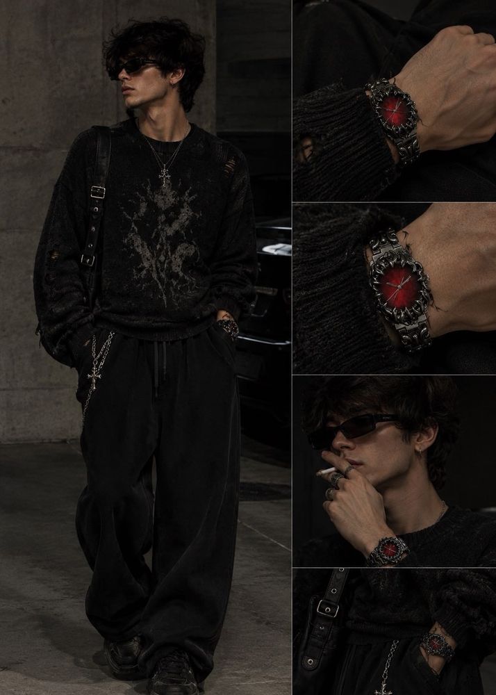 Grunge Red Eclipse Gothic Claw Watch
