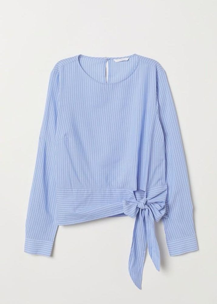 H&amp;M Blue Tie-Waist Top