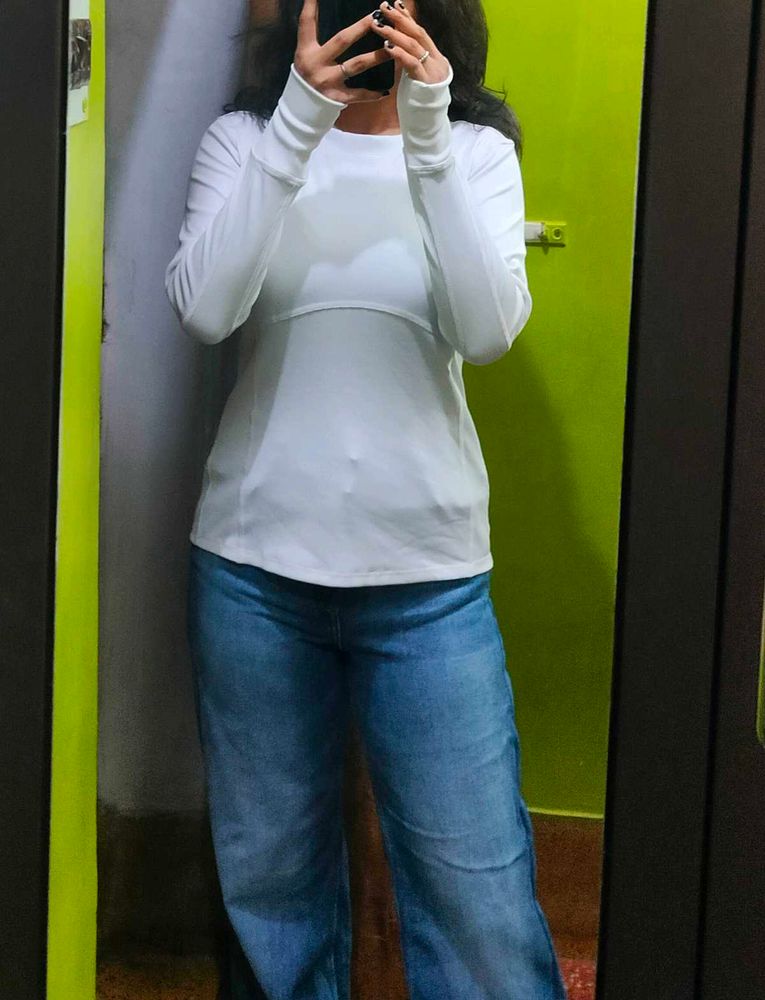 White Long Sleeve Top