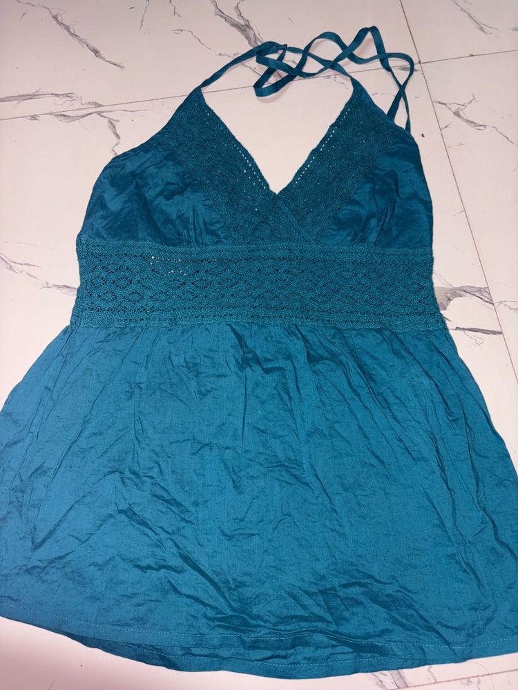 Blue Halter Top