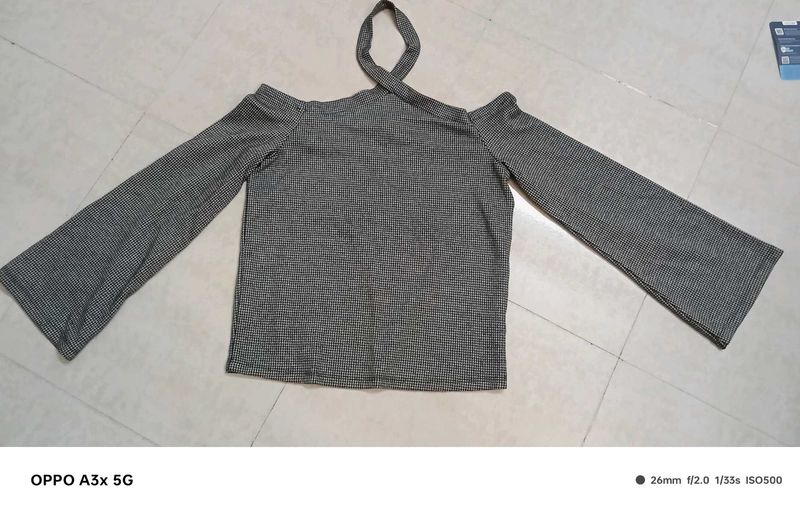 branded off shoulder top
