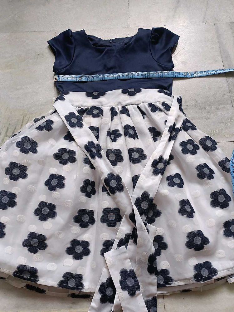 Girls Navy Blue Floral Dress