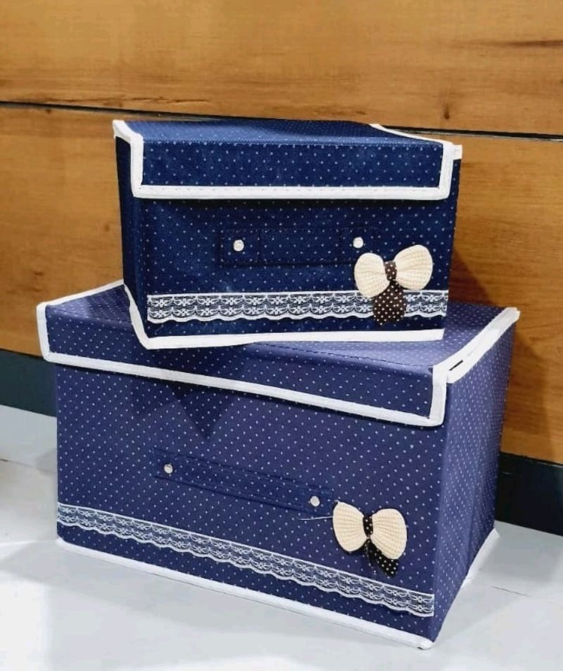 2 Combo Storage Box Set Polka Dot Design