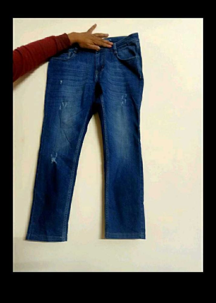 Mens Rev's Blue Torn stretchable Jeans