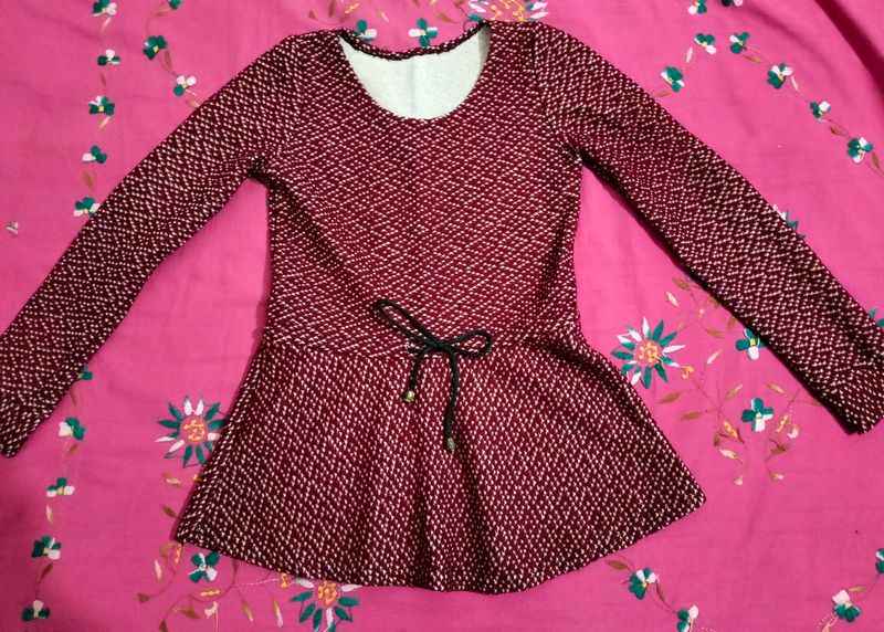 Patterned Fit &amp; Flare Top