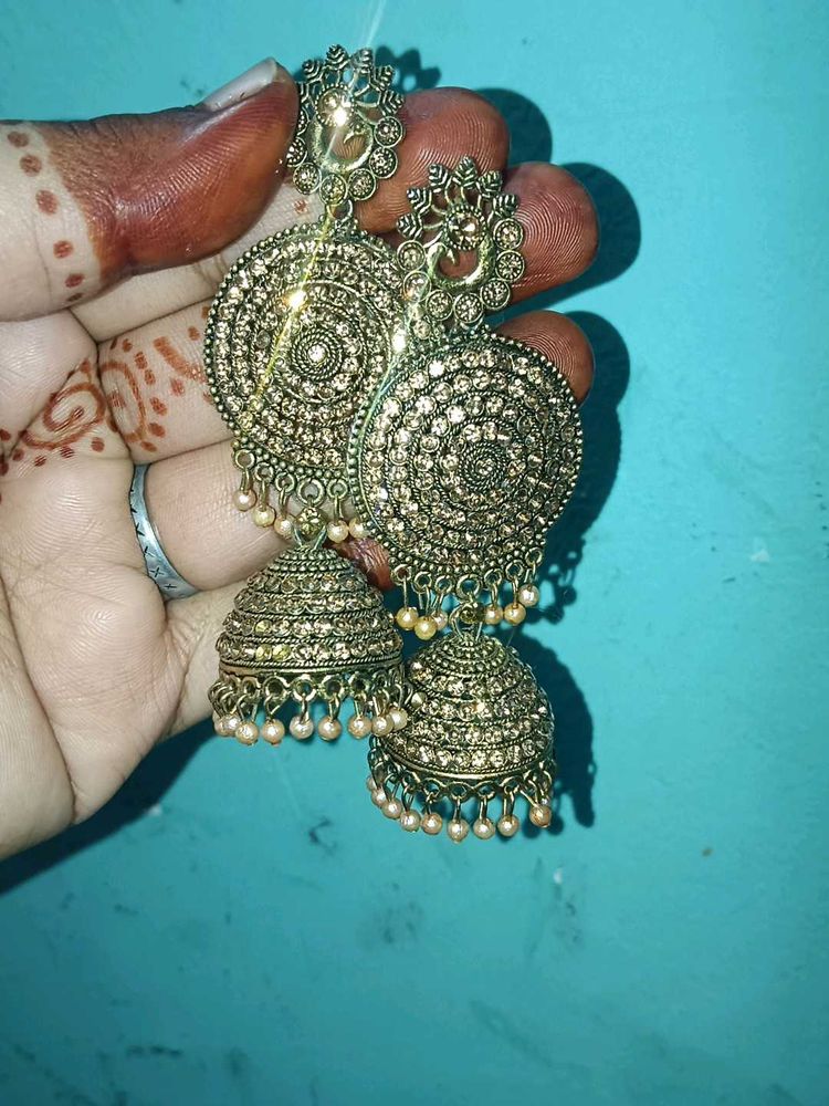 Gold-toned Jhumka Earrings