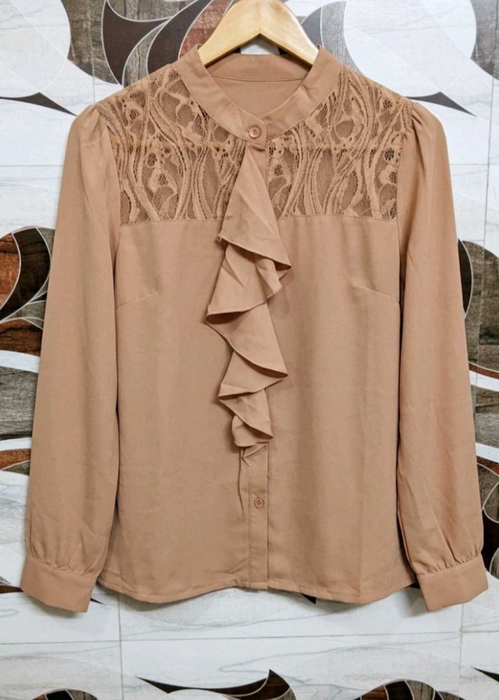 Elegant Ruffled Lace Top