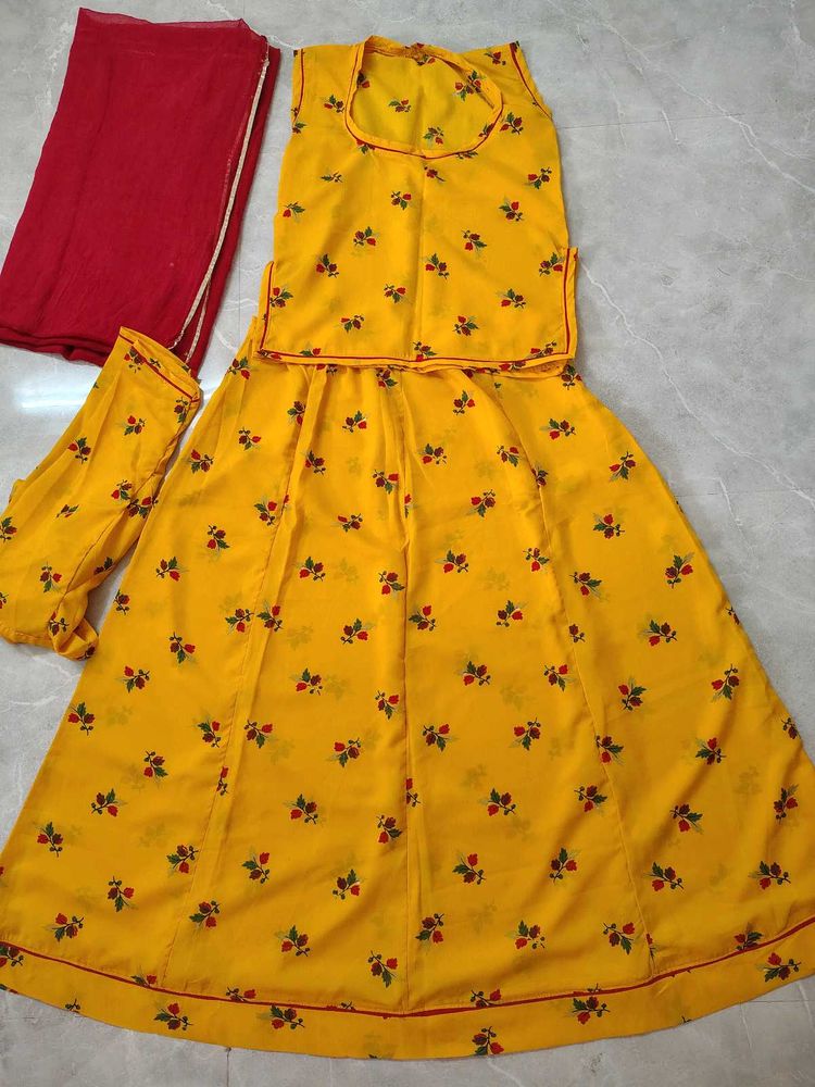 yellow rajasthani suit