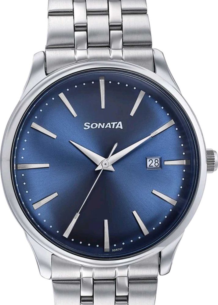 Sonata Analog Blue Dial Men's Watch