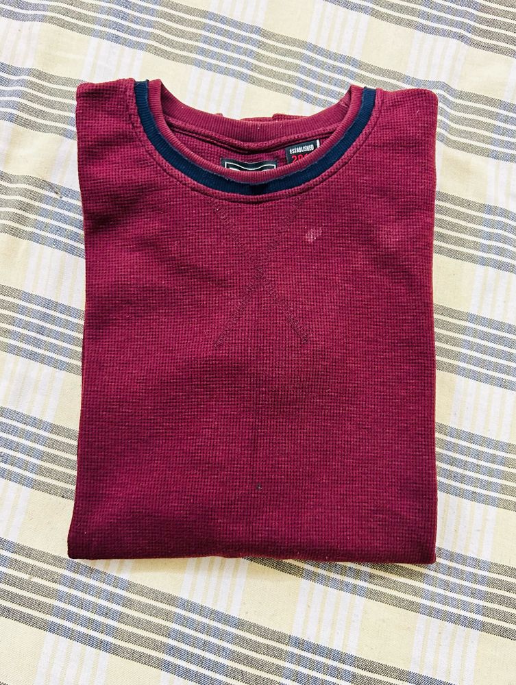 👕Maroon T-Shirt(M) - Hand Crafted Garment