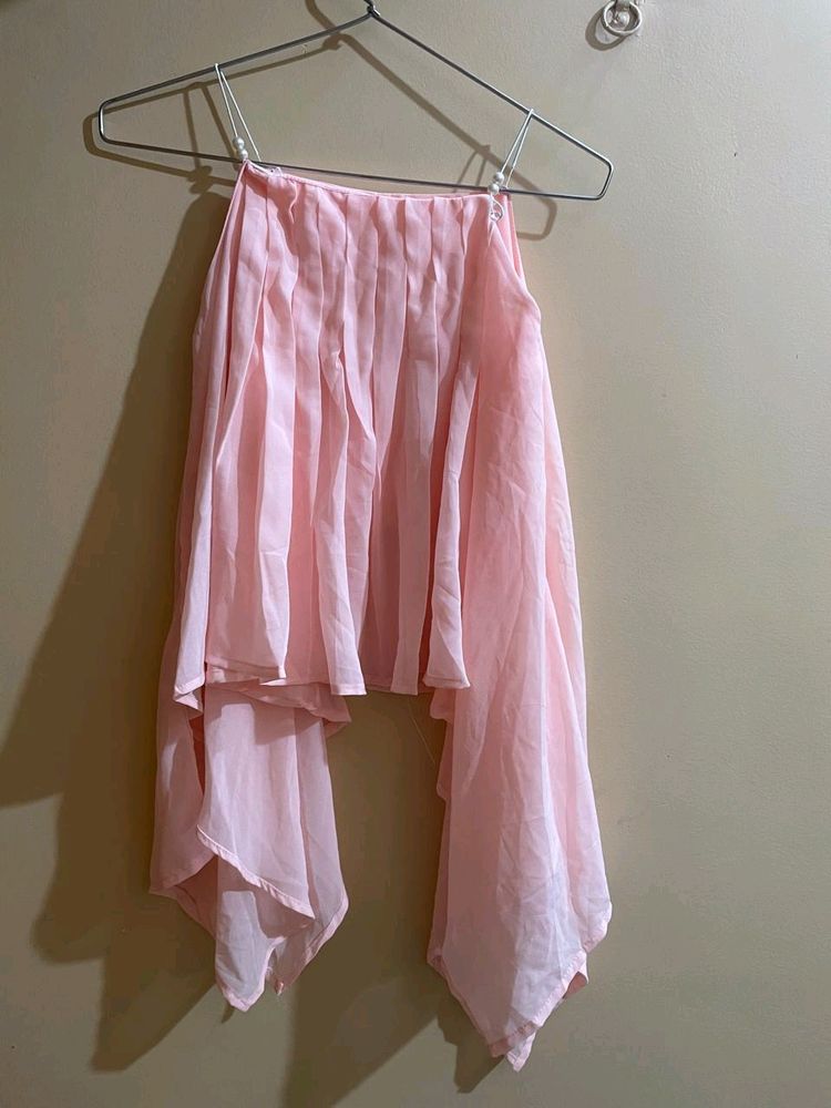 Light Pink Sleeveless Top For Women 💗