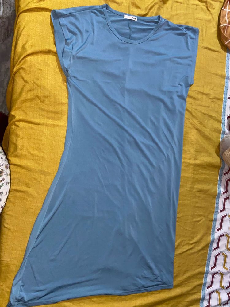 Casual Blue T-Shirt Dress
