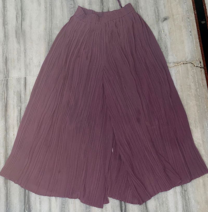 Pleated Mauve Palazzo skirt
