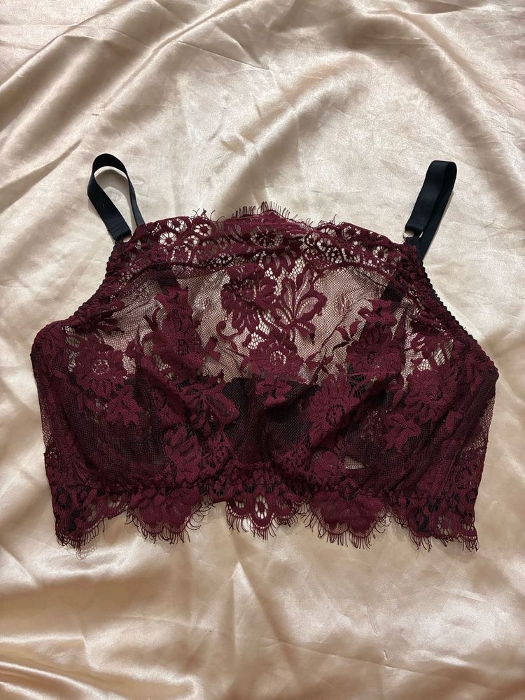 Burgundy Lace Bra