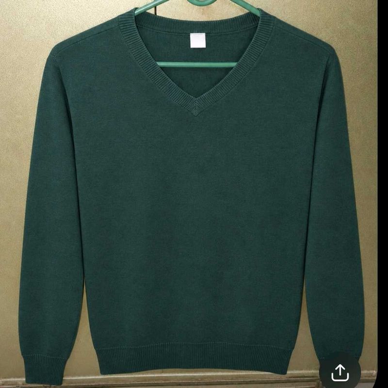 Men's Green V-Neck Sweater
