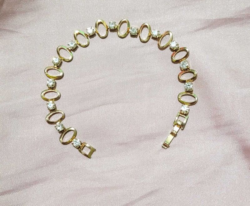 Gold &amp; Rhinestone Bracelet