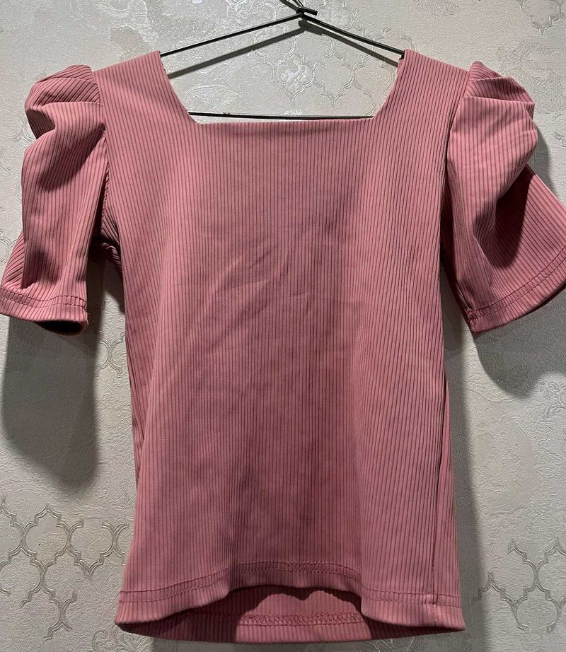 Chic Puff Sleeve Square Neck Top
