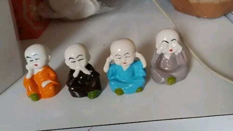 Set of 4 Monk Figurines