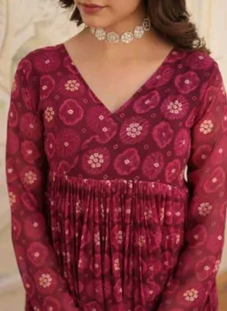 Vibrant Pink Bandhani Kurta Set