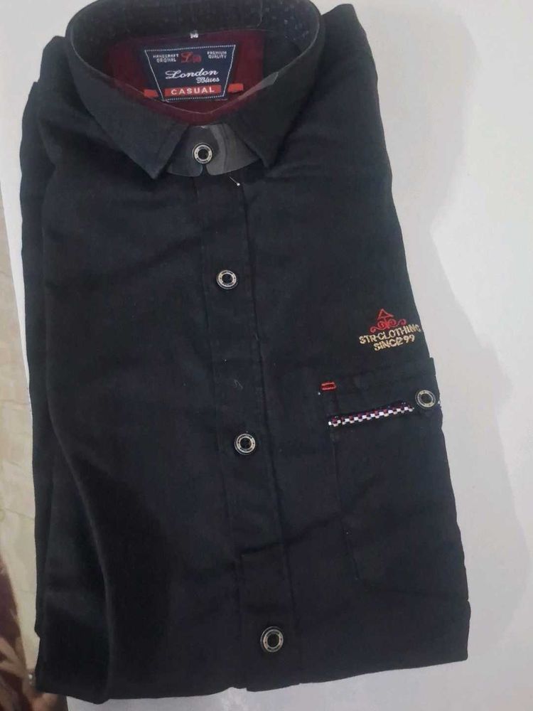 Classic Black Men's Casual Shirt