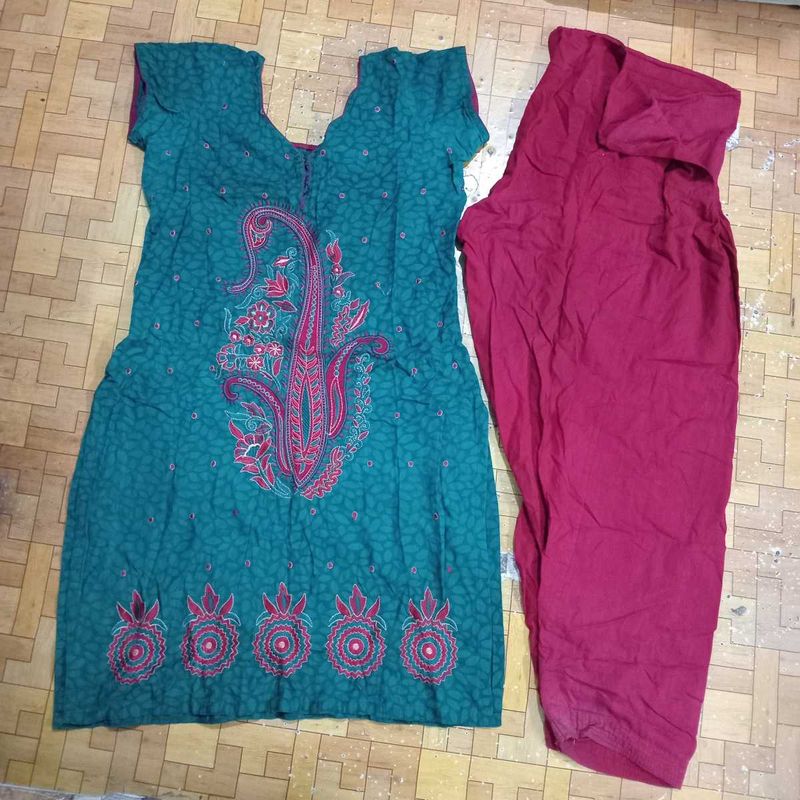 Teal &amp; Maroon Indian Salwar Kameez Set
