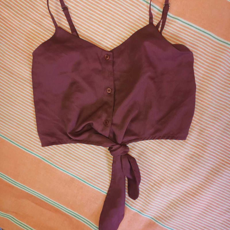Plum Button-Up Camisole Top