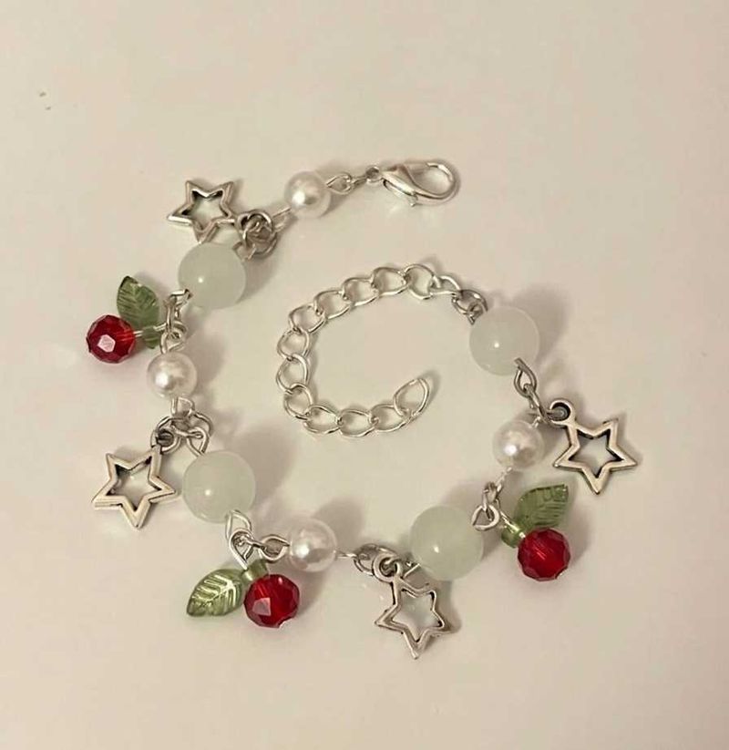 Cute Cherry &amp; Star Charm Bracelet