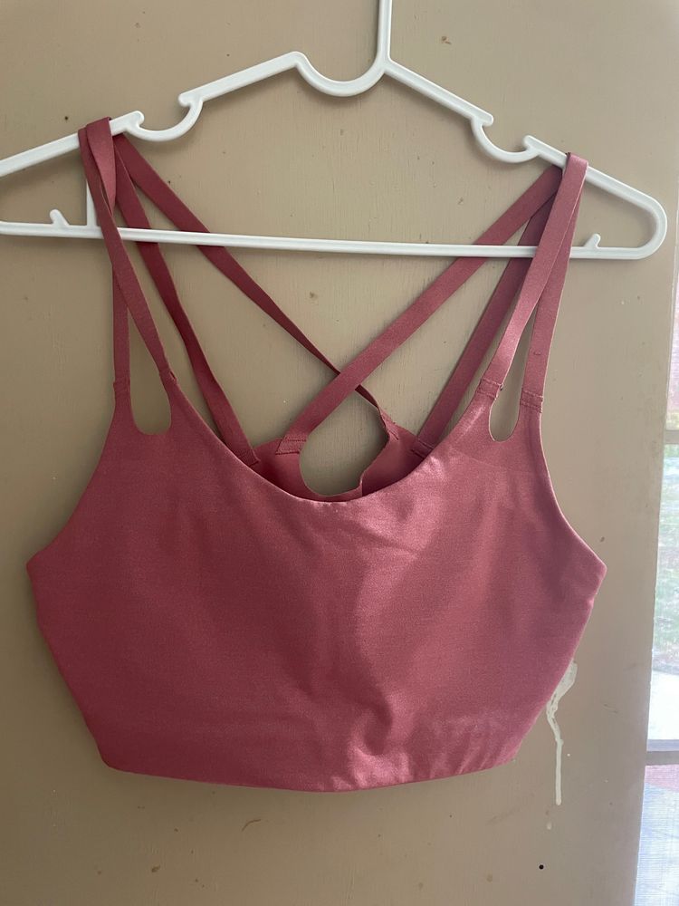Coral Adidas Luxe Bra