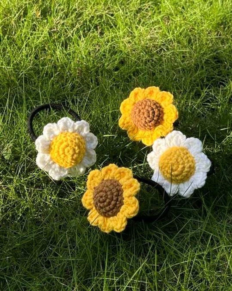 Handmade Crochet Sunflower Accessories | Pick Any