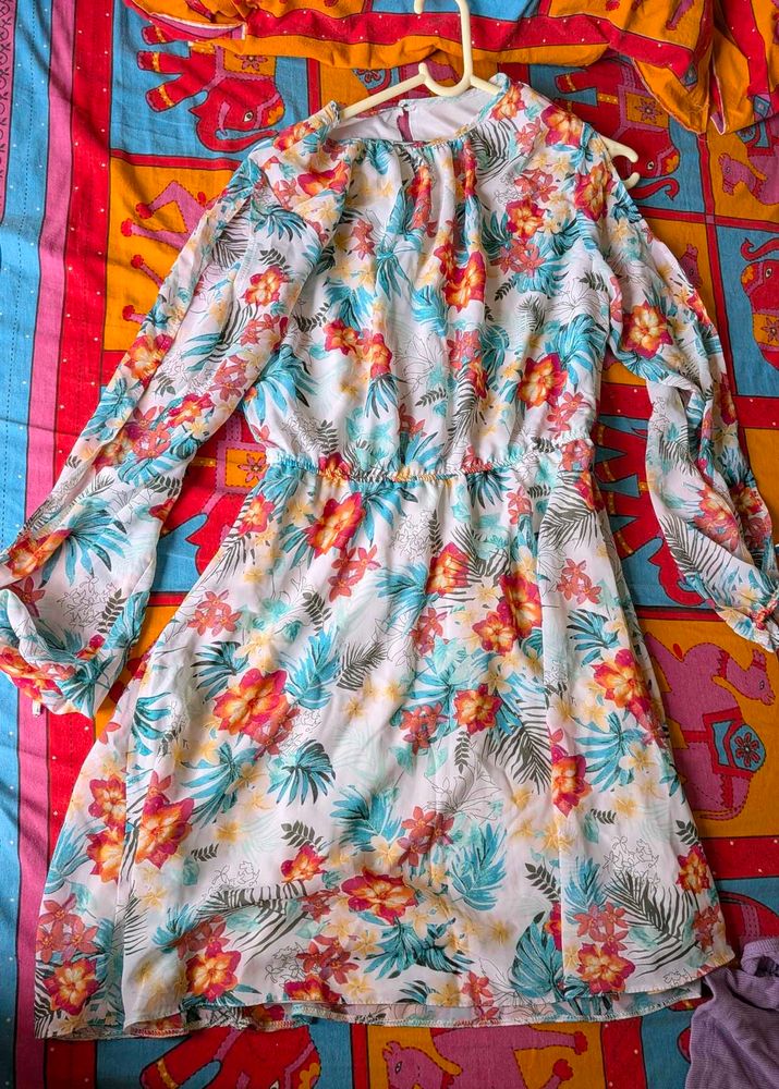 Floral Print Long Sleeve Dress
