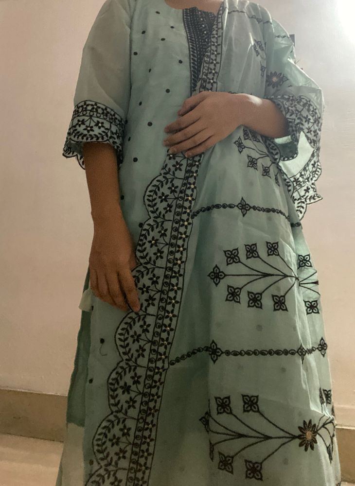 beaded embroidered kurta set