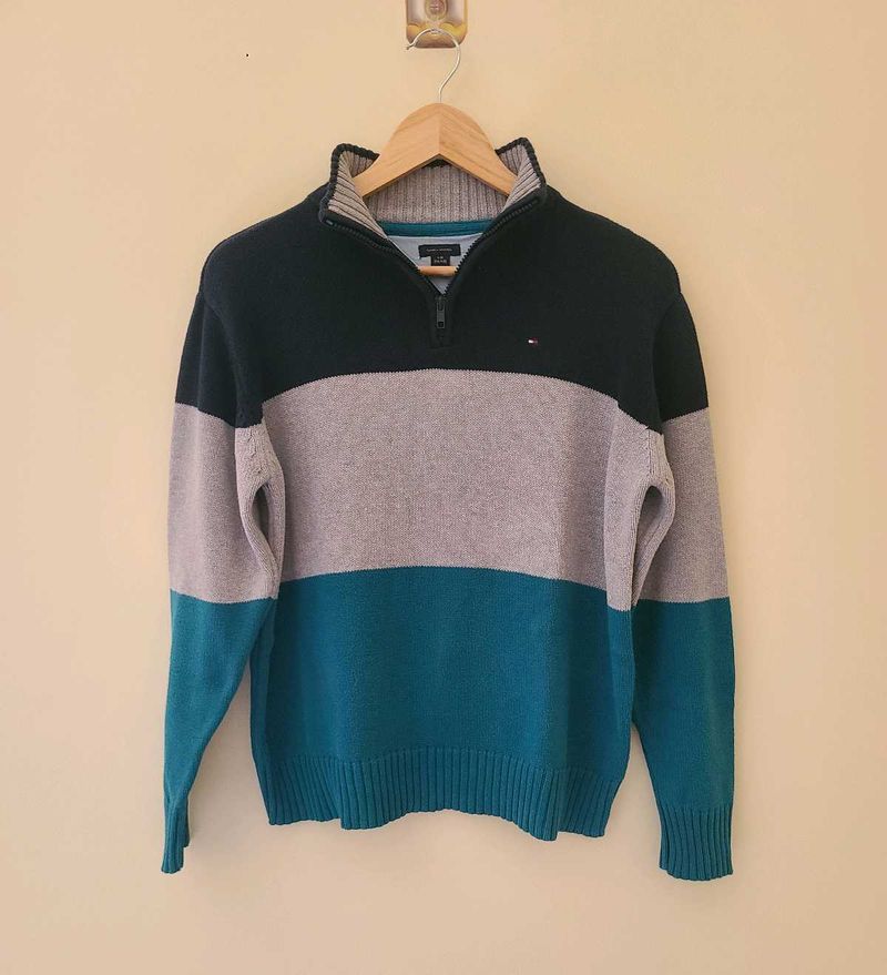 Tommy Hilfiger Colorblock Quarter-Zip Pullover Swe