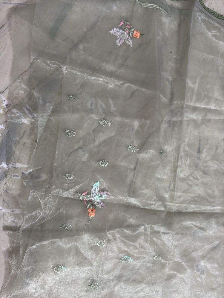 Embroidered Organza blouse fabric