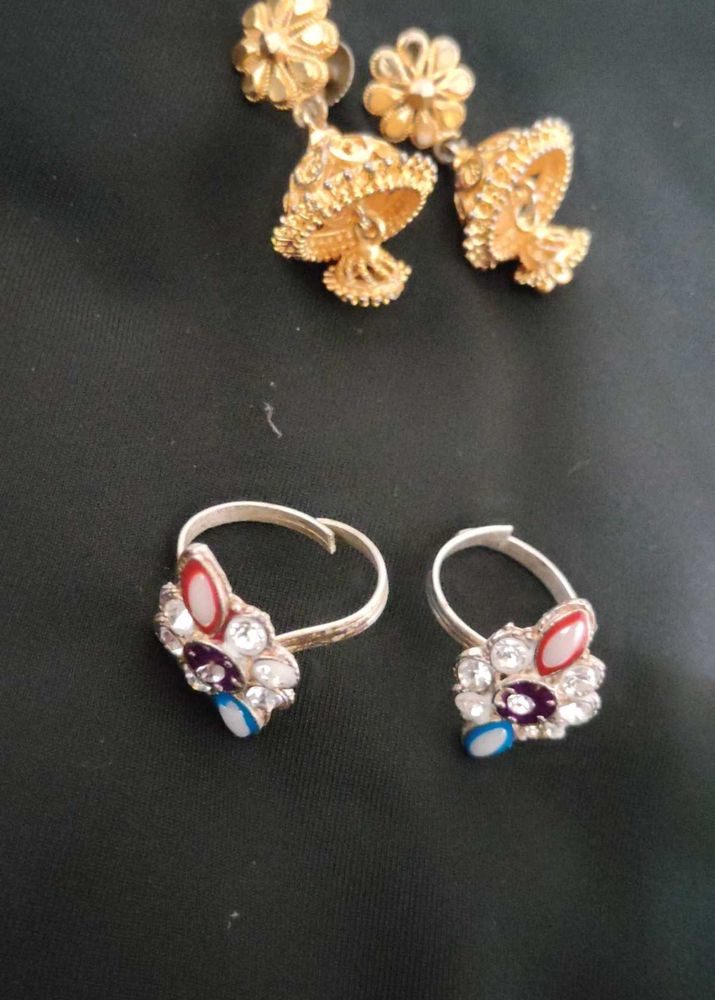 Toe Rings &amp; Jhumkas Set