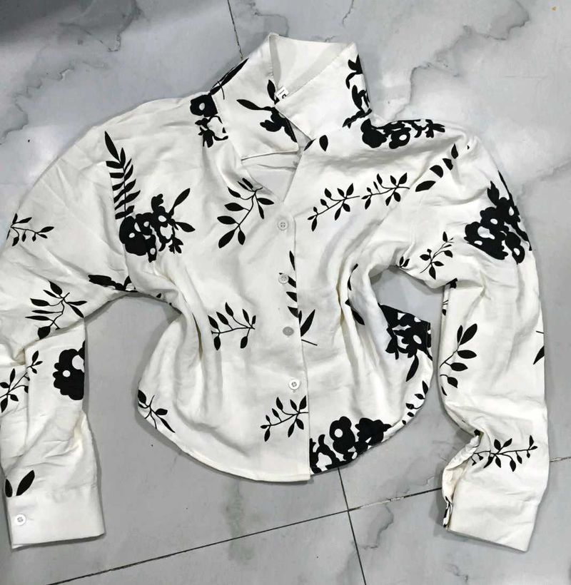 Chic Floral Print Long Sleeve Shirt