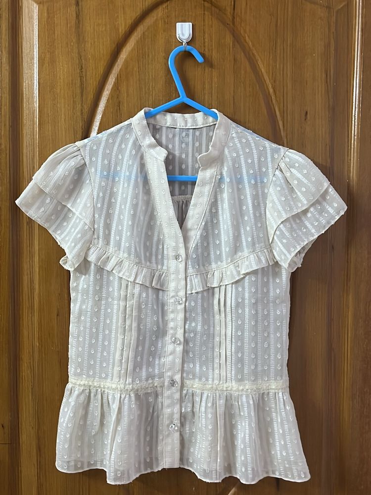 Cream Casual Shirt