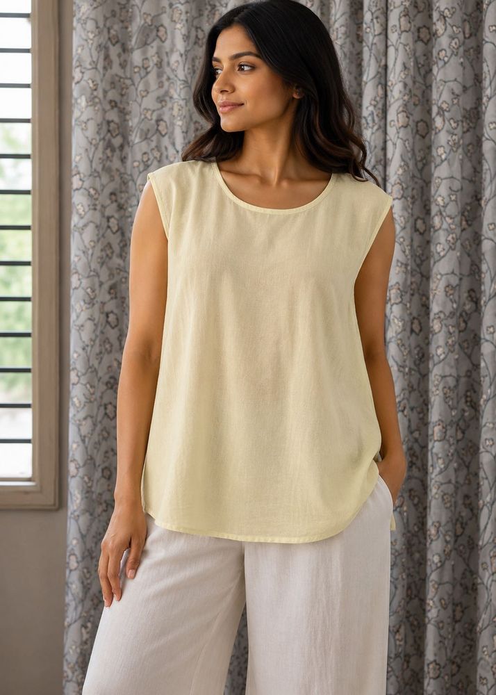 Light Yellow Sleeveless Top