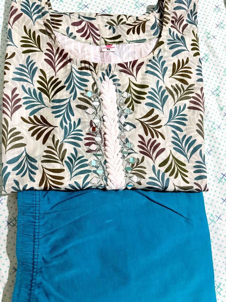 Comfortable Teal Kurta set