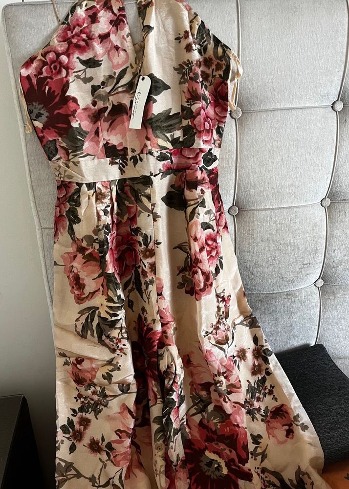 Further Slashed New I Floral Halter Neck Jum