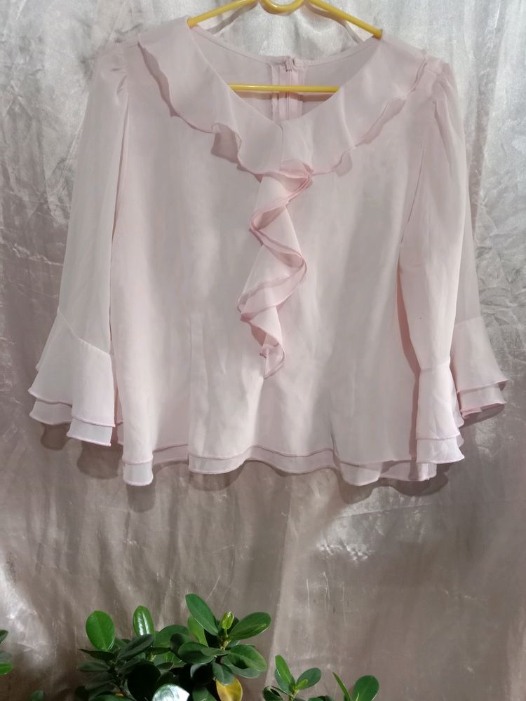 Baby Pink Ruffle Top