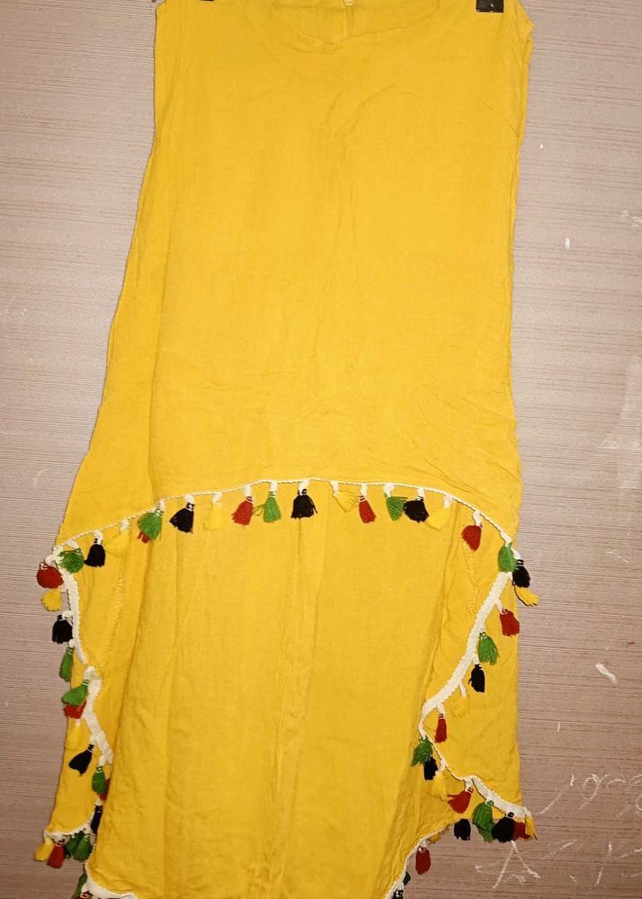 Yellow Top with Tassels