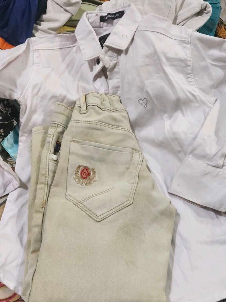 Men's White Shirt and Beige Pants