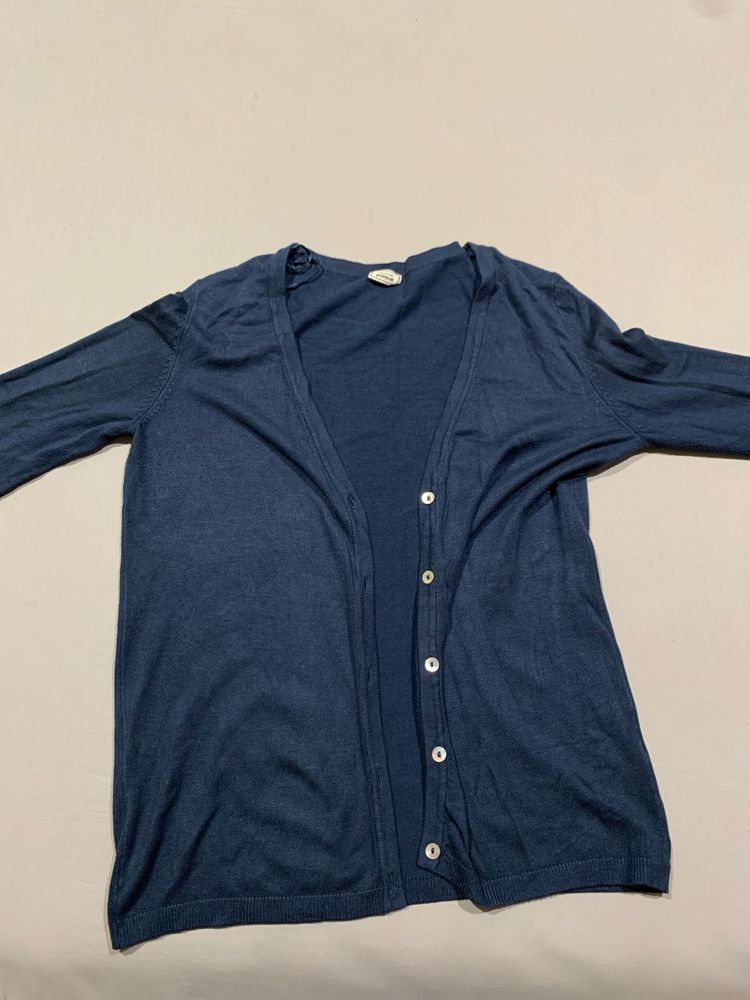Blue Button-Up Cardigan