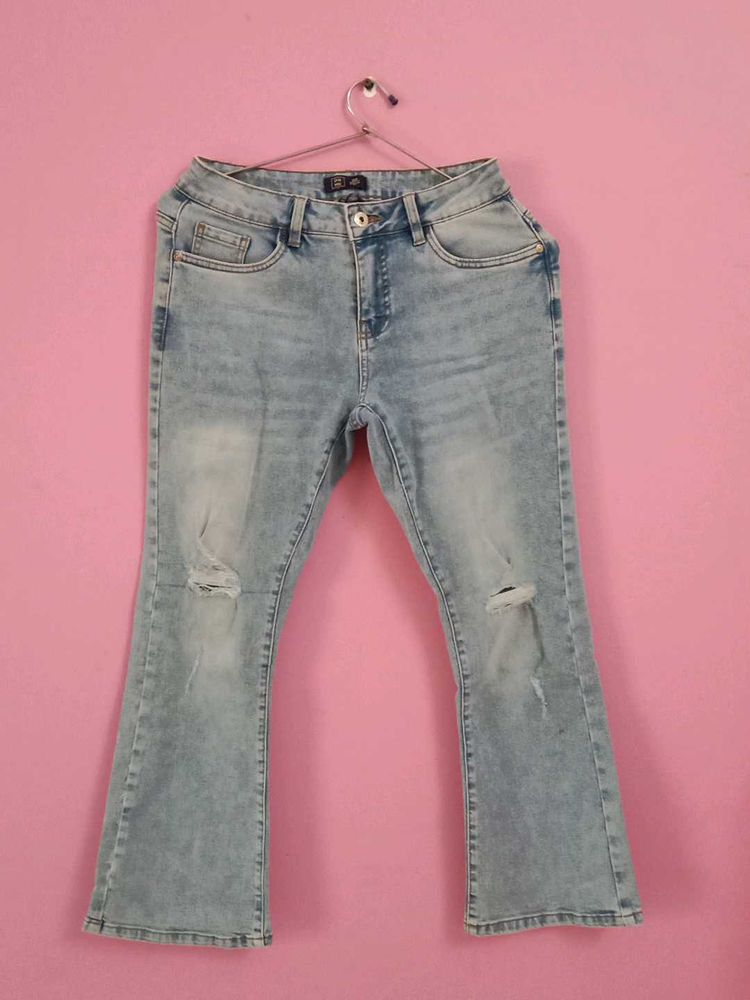 Ripped Flare Jeans