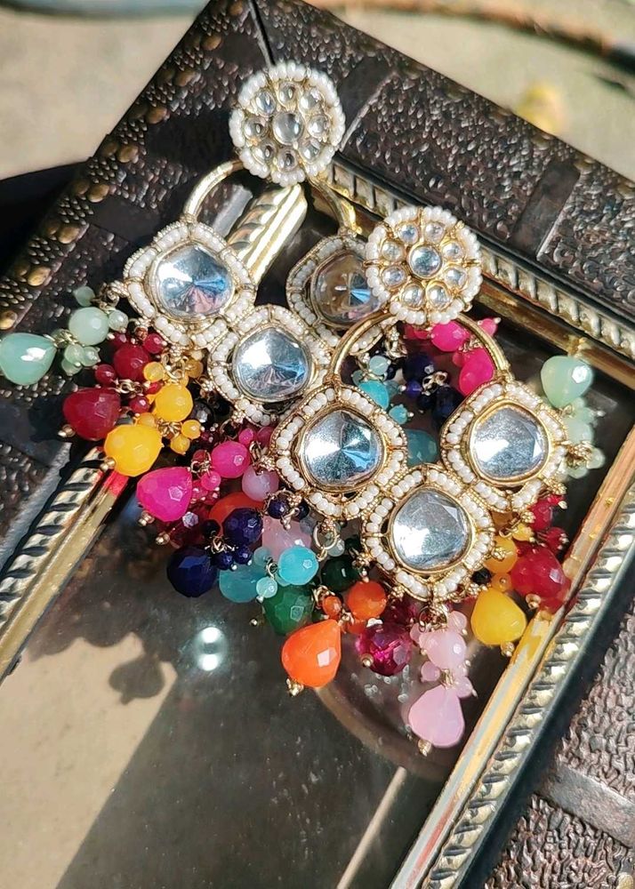 multi colour chandbariya earing