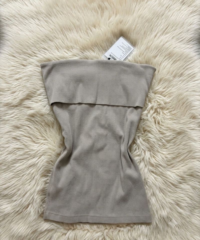 Ribbed Bandeau Top