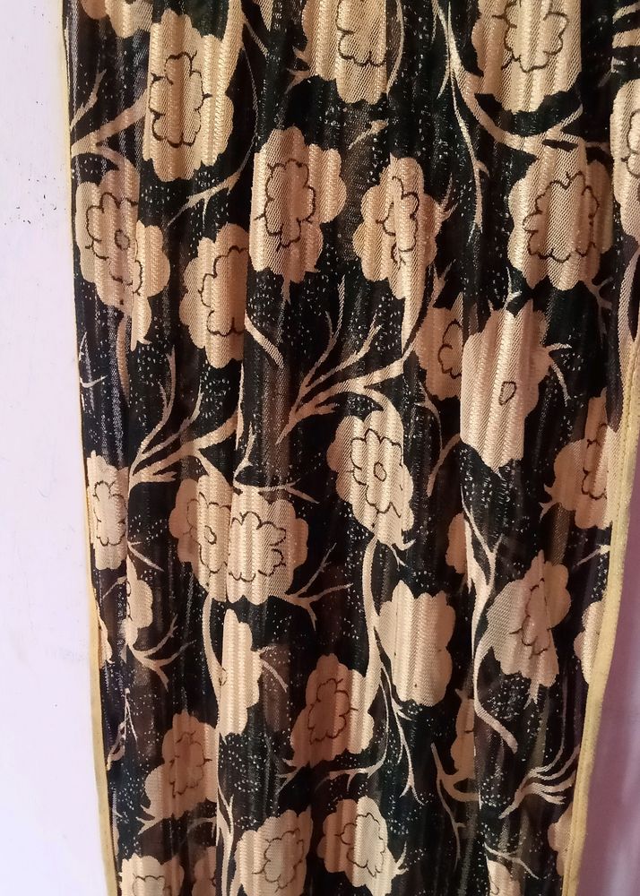 Net Stole ( Cream An Black)