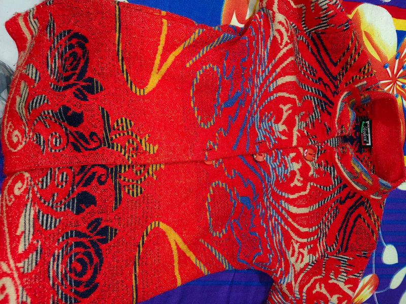 Red Floral Cardigan